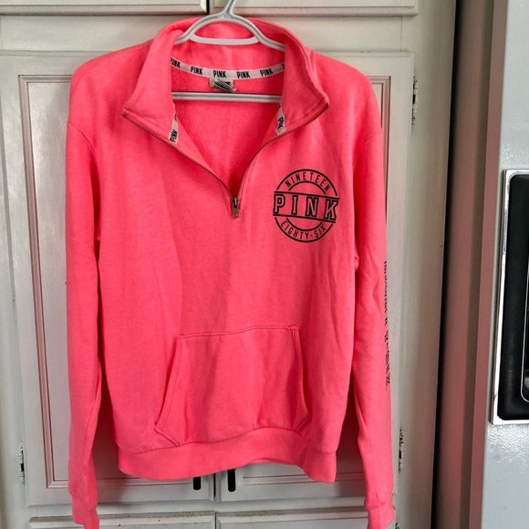 VS Victorias Secret PINK XS Half Zip Pullover Sweatshirt - Picture 1 of 7